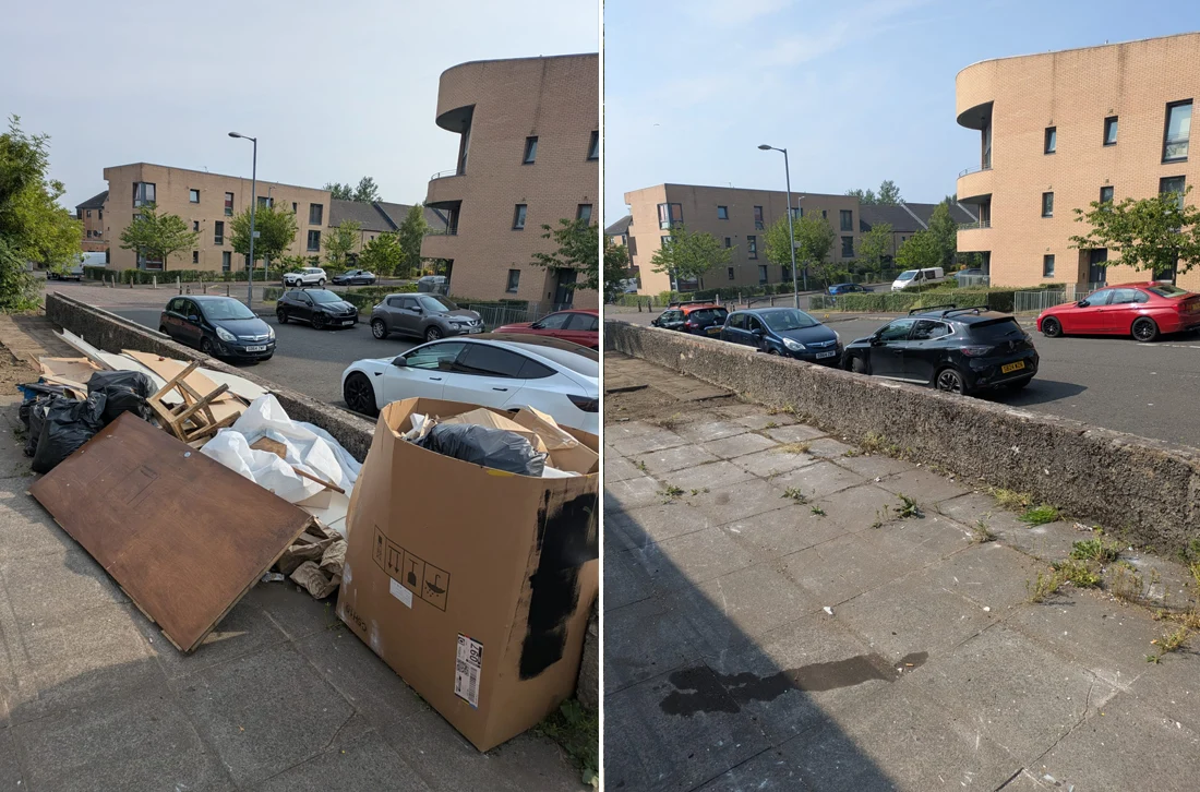 NovaDumps team clearing a house in Glasgow